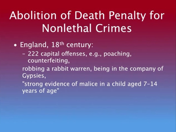 Abolition of Death Penality for Nonlethal Crimes